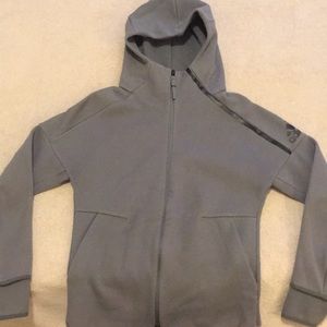 Adidas grey zip up hoody
